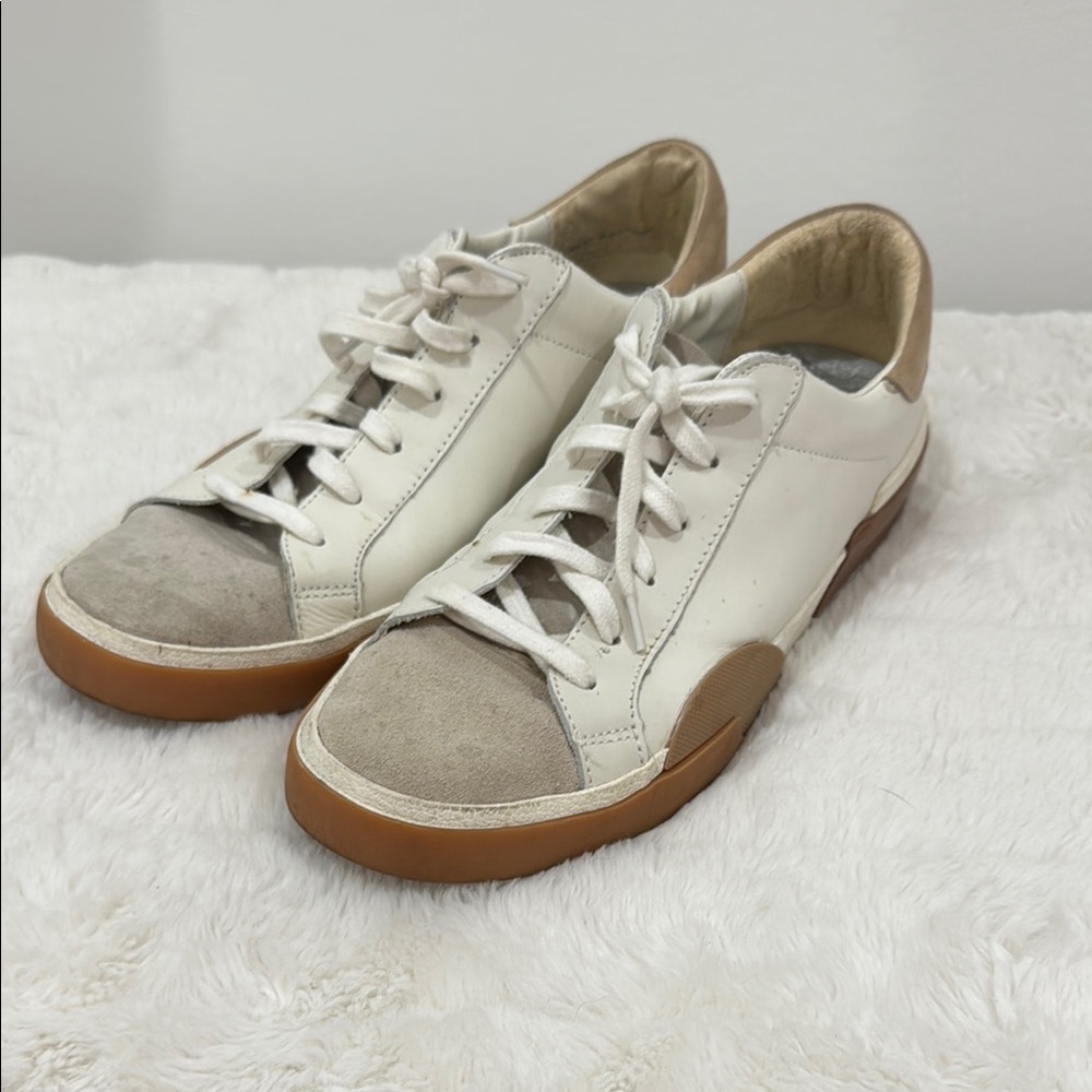 Dolce Vita White and Tan Zina Sneakers